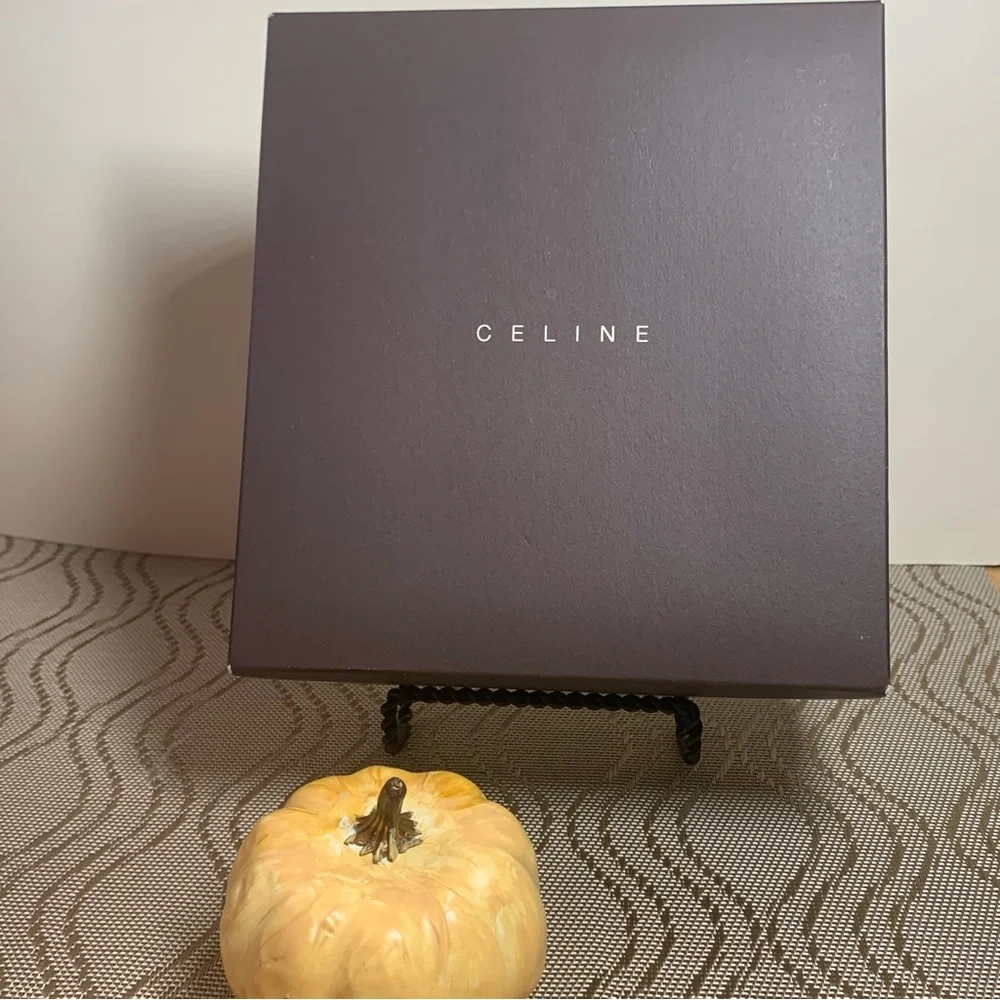 Authentic Celine Sky Blue Monogram face towel and pouch Set